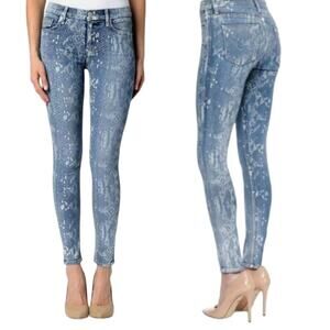 Hudson Nico Mid Rise Super Skinny Copperhead Snakeskin Jeans Size 31 NEW